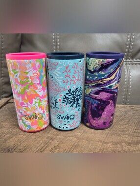 Lot of 3 Swig Life 12 oz Insulated Skinny Can Coolers ~ Bin 1D